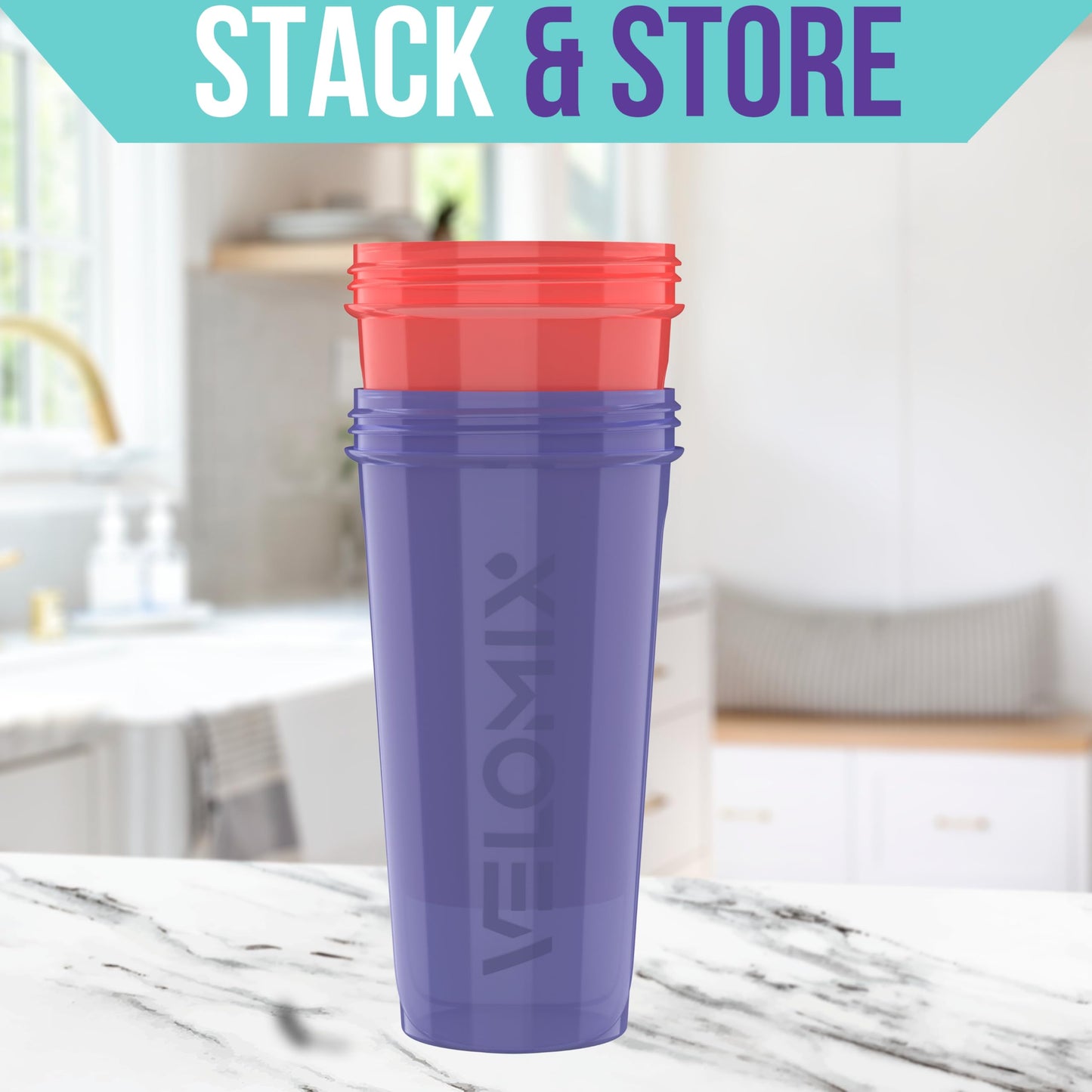 VELOMIX - 2 Pack- 28 oz Protein Shaker Bottles for Protein Mixes - 2x Wire Whisk | Leak Proof Shaker Cups for Protein Shakes | Protein Shaker Bottle Pack (Black/Transparent) - My Store