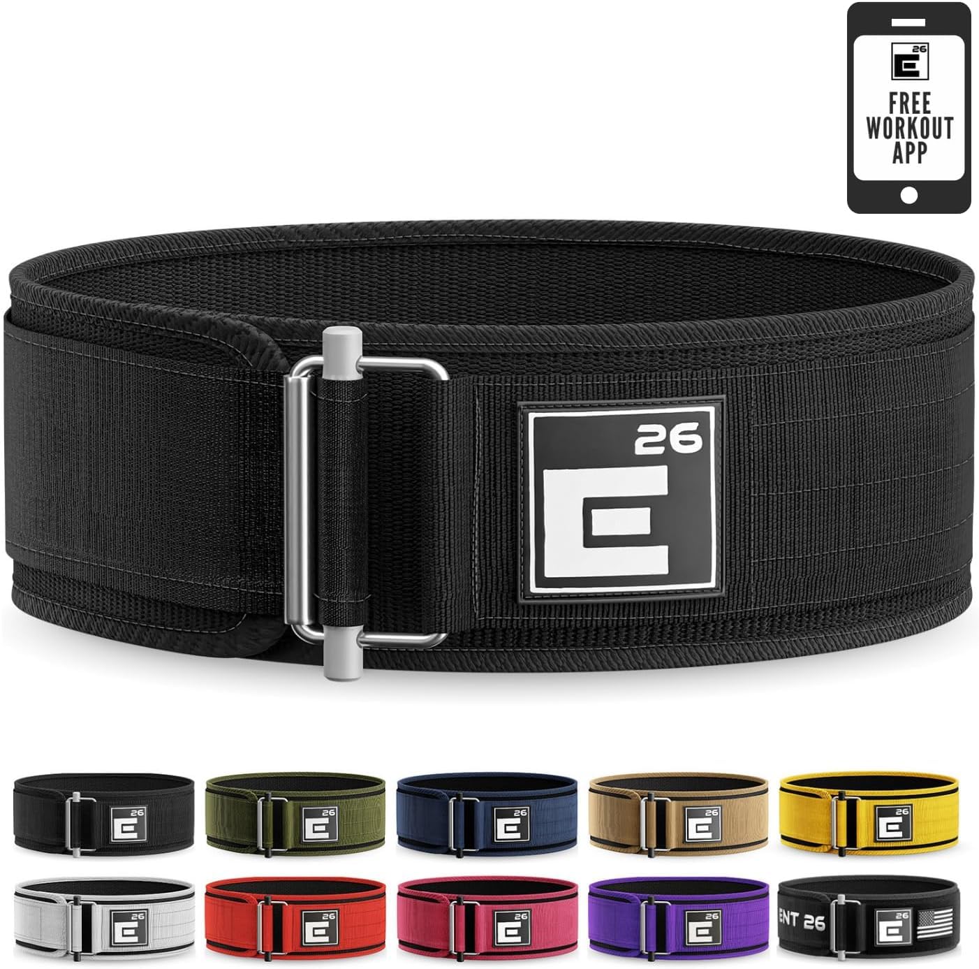 Element 26 Self-Locking Weight Lifting Belt - Premium Weightlifting Belt for Serious Functional Fitness and Olympic Lifting Athletes - Lifting Support for Men and Women - Deadlift Training Belt - My Store