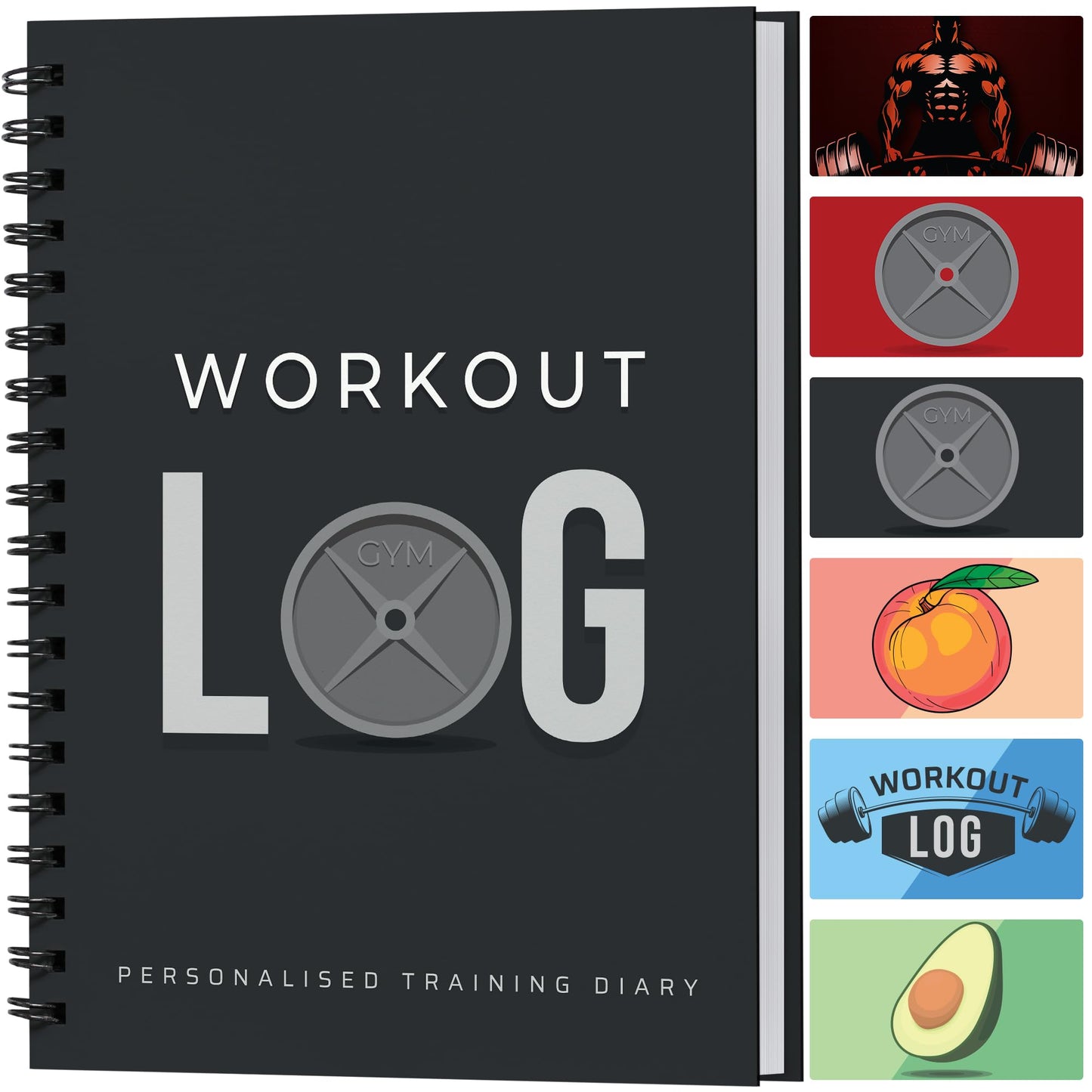 Workout Planner for Daily Fitness Tracking & Goals Setting - A5 Size, 6” x 8”, Charcoal Gray - Men & Women Personal Home & Gym Training Diary - Log Book Journal - by Workout Log Gym - My Store