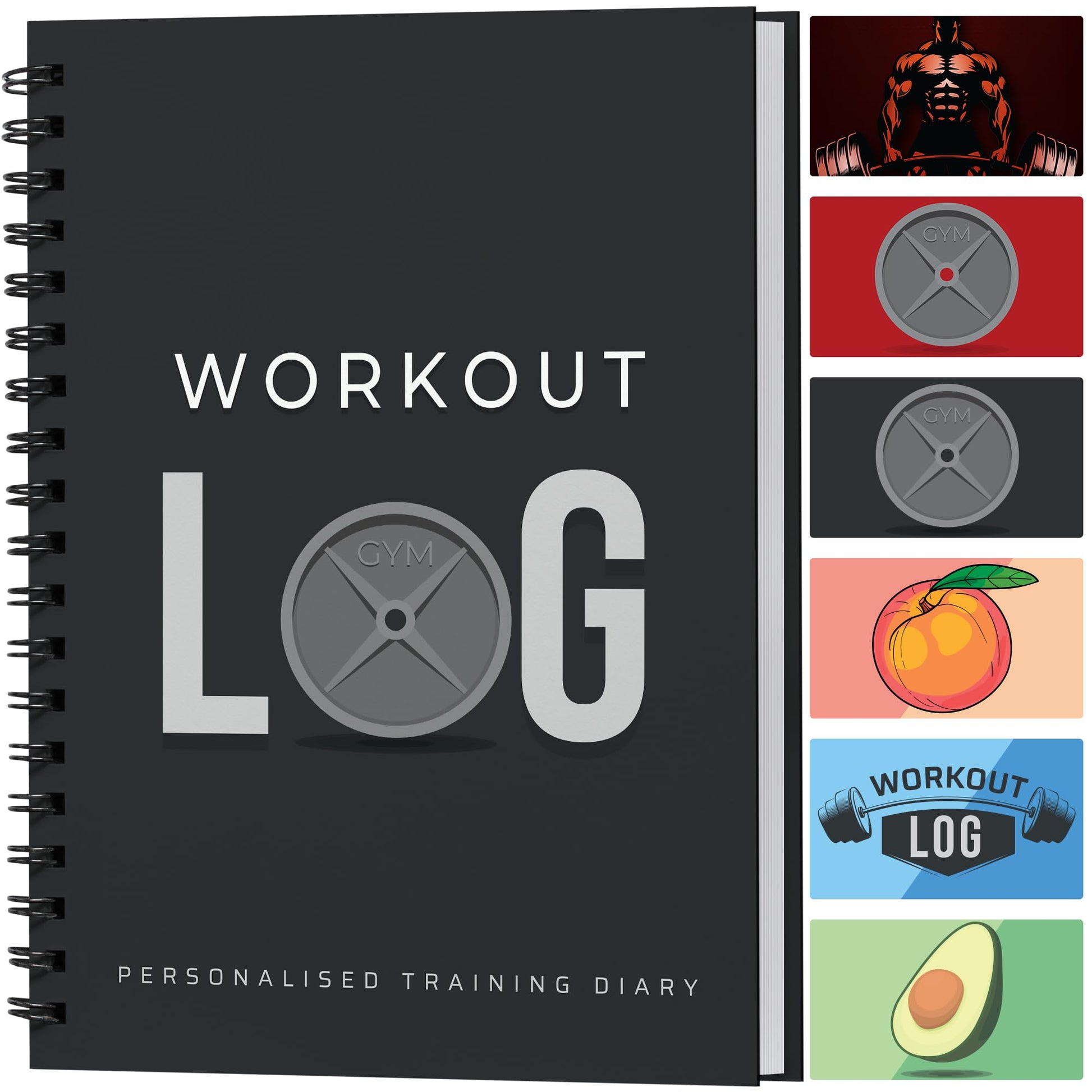 Workout Planner for Daily Fitness Tracking & Goals Setting - A5 Size, 6” x 8”, Charcoal Gray - Men & Women Personal Home & Gym Training Diary - Log Book Journal - by Workout Log Gym - My Store