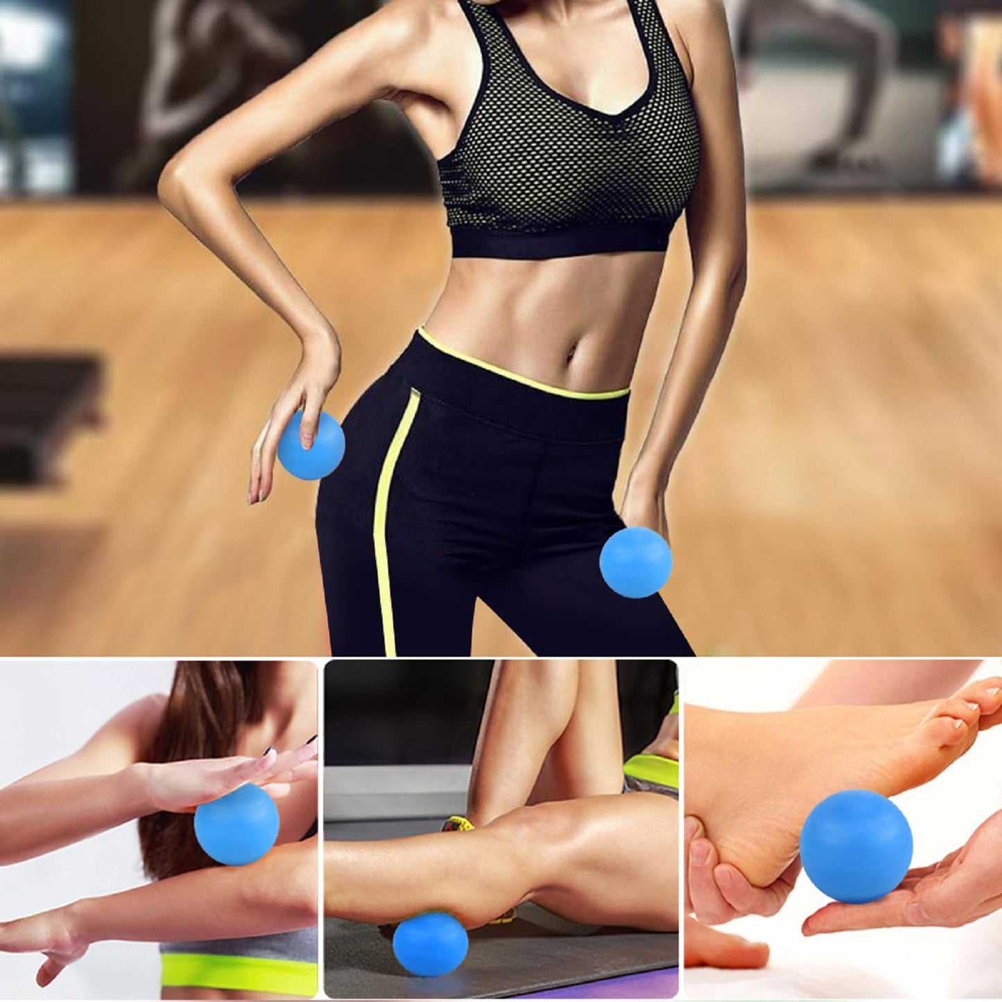 WOVTE Massage Lacrosse Ball for Sore Muscles, Shoulders, Neck, Back, Foot, Body, Deep Tissue, Trigger Point, Muscle Knots, Yoga and Myofascial Release (Blue) - My Store