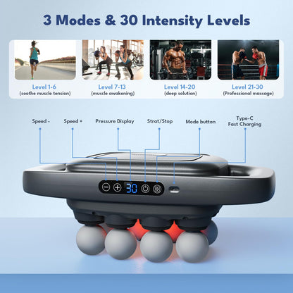 VTT 16-Head Massage Gun Set, Deep Tissue Percussion Massager with 3 Modes & 30 Intensities,Quiet Muscle Massage Gun for Back,Shoulders, Legs, Foot, Body Muscle Pain Relief - My Store