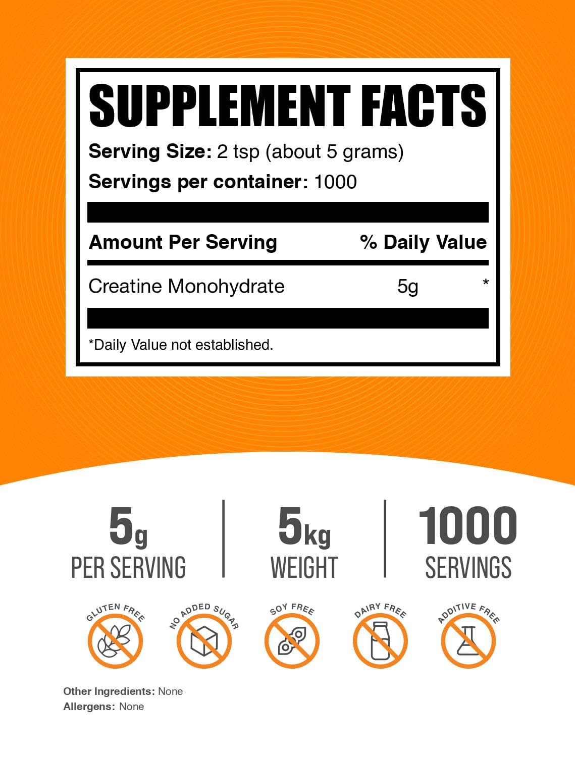 BulkSupplements.com Creatine Monohydrate Powder - Micronized Creatine Powder, Unflavored - Pure & Gluten Free, 5g per Serving, 500g (1.1 lbs) (Pack of 1) - My Store