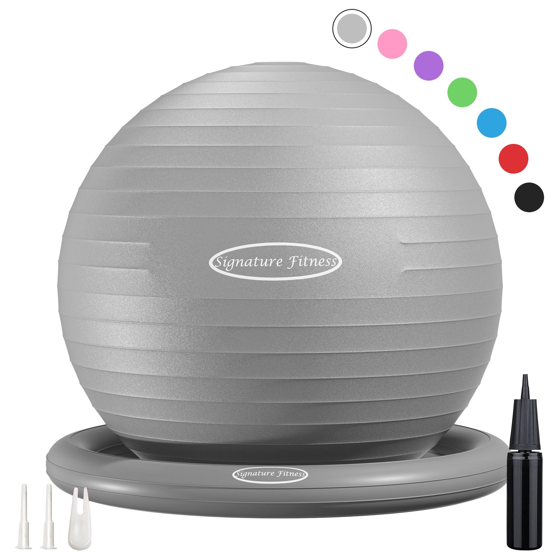 Anti-Burst and Slip Resistant Exercise Yoga Fitness Birthing Ball with Quick Pump, 2,000-Pound Capacity, Multiple Colors and Sizes - My Store