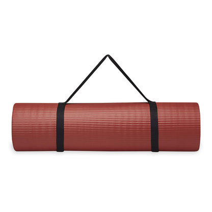Gaiam Essentials Thick and Thin Yoga Mat Fitness & Exercise Mat with Easy-Cinch Carrier Strap - My Store