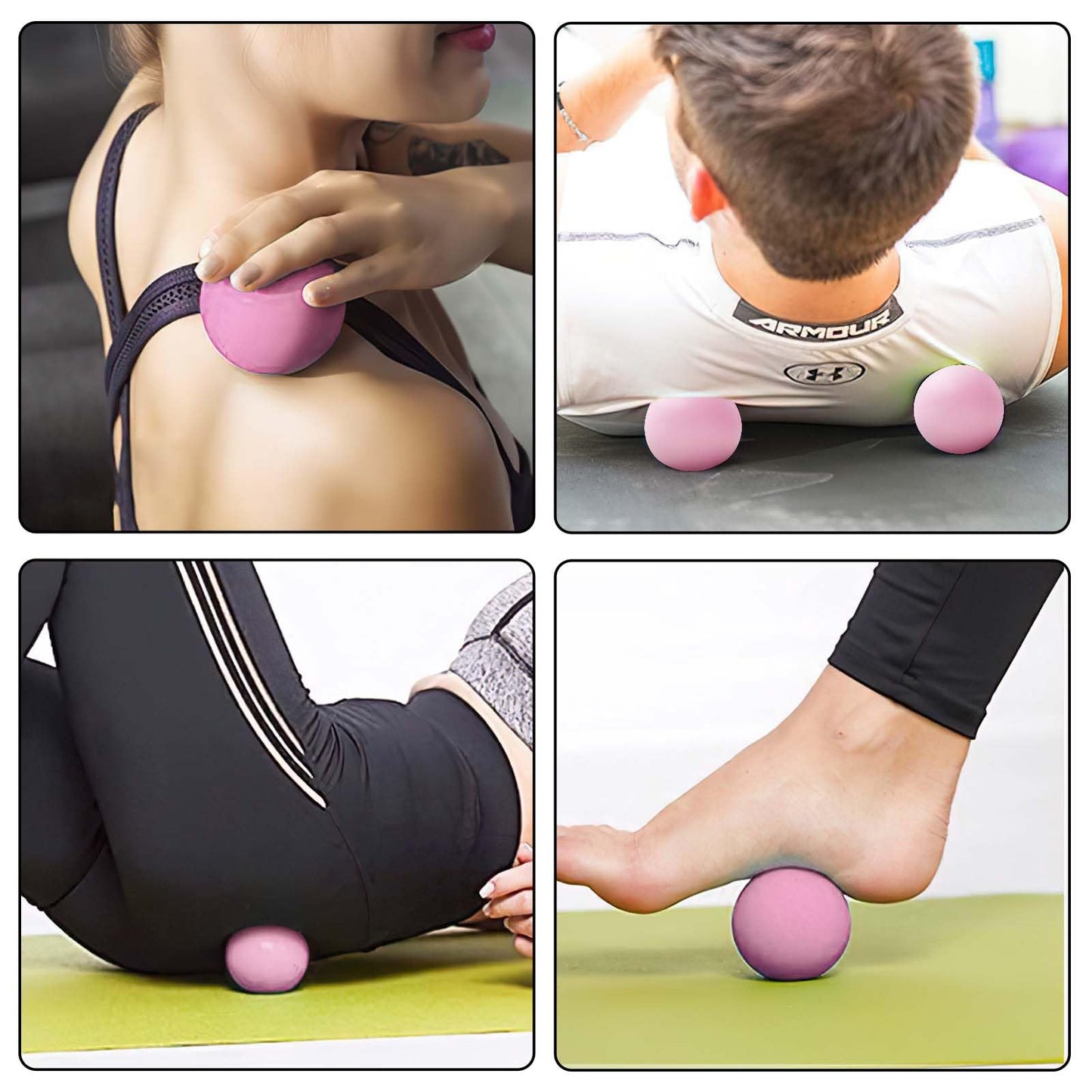 WOVTE Massage Lacrosse Ball for Sore Muscles, Shoulders, Neck, Back, Foot, Body, Deep Tissue, Trigger Point, Muscle Knots, Yoga and Myofascial Release (Blue) - My Store