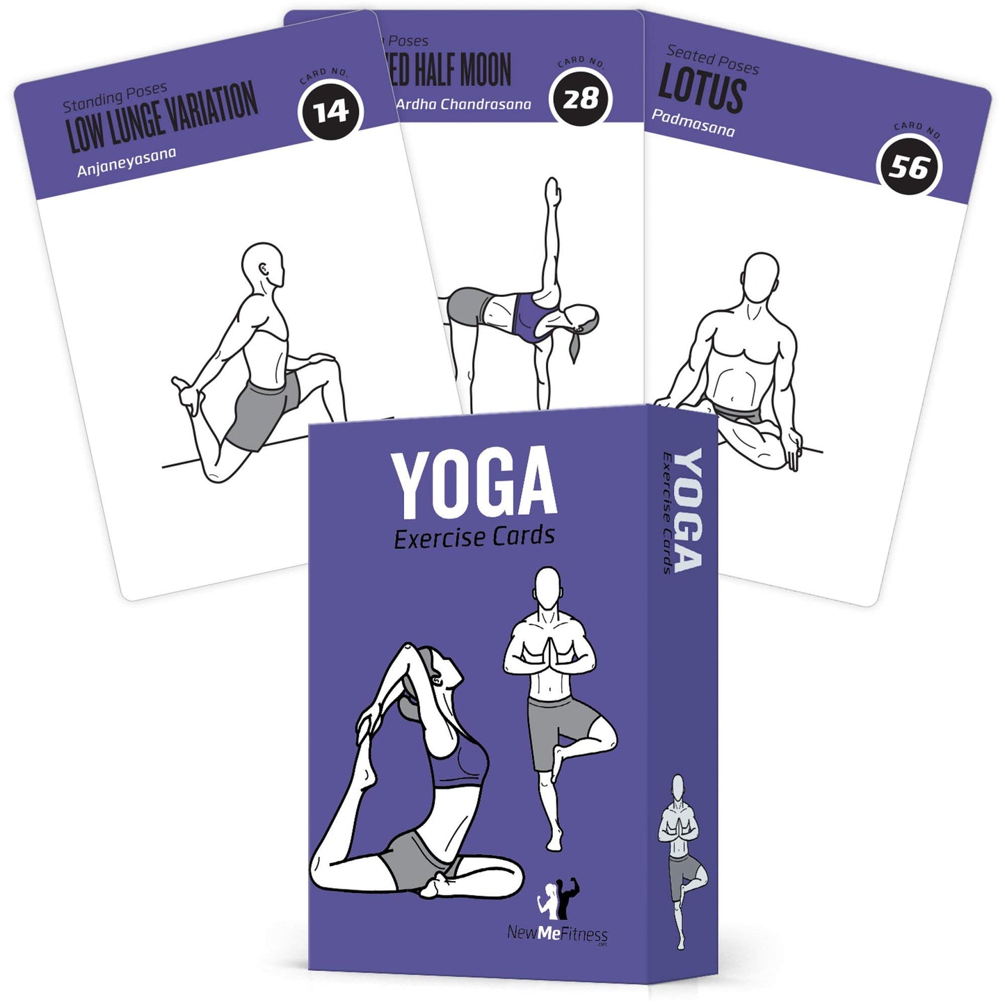 NewMe Fitness Stretching Workout Cards, Instructional Fitness Deck for Women & Men, Beginner Fitness Guide to Training Exercises at Home or Gym - My Store