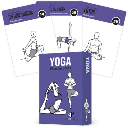 NewMe Fitness Stretching Workout Cards, Instructional Fitness Deck for Women & Men, Beginner Fitness Guide to Training Exercises at Home or Gym - My Store