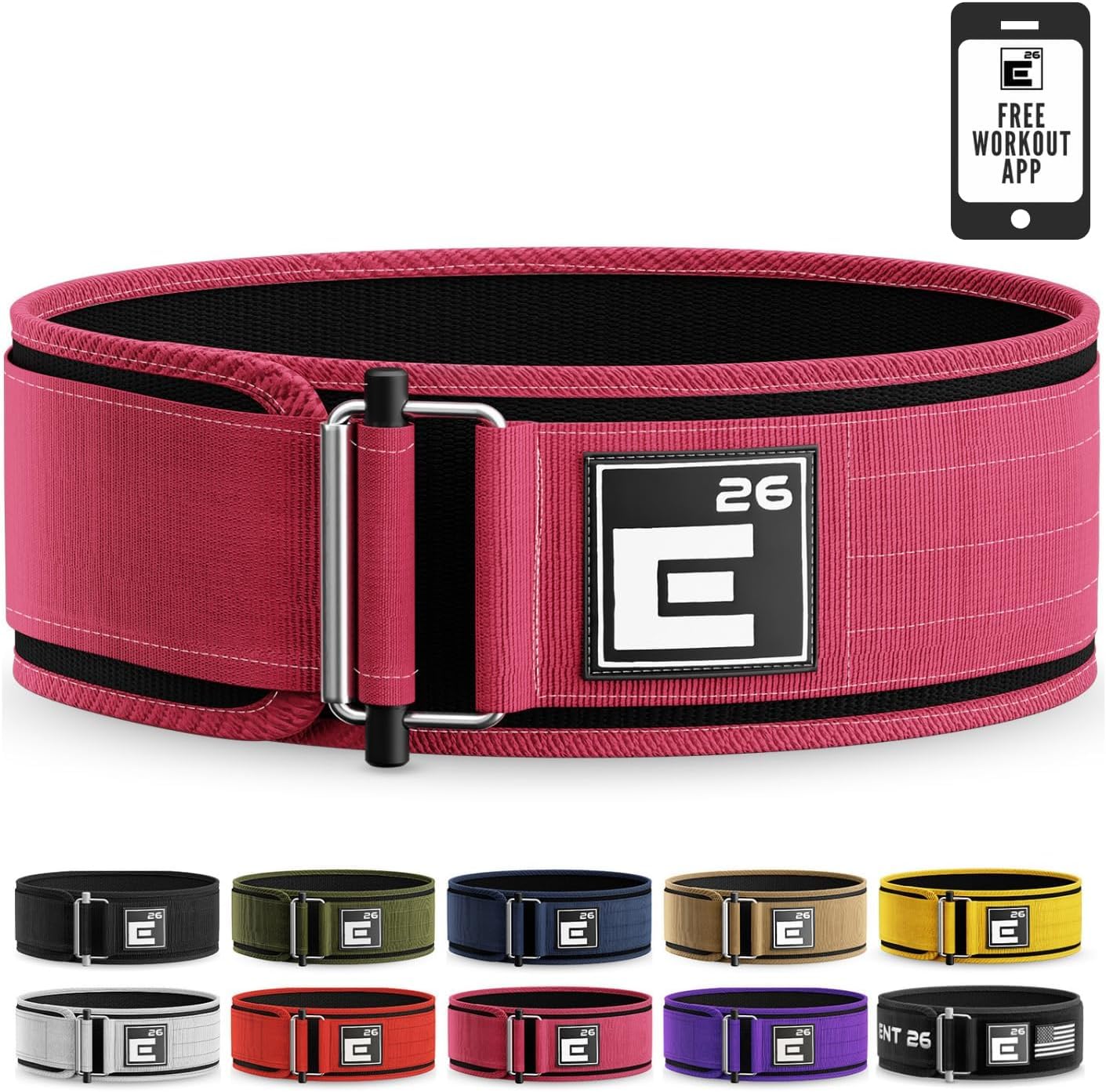 Element 26 Self-Locking Weight Lifting Belt - Premium Weightlifting Belt for Serious Functional Fitness and Olympic Lifting Athletes - Lifting Support for Men and Women - Deadlift Training Belt - My Store