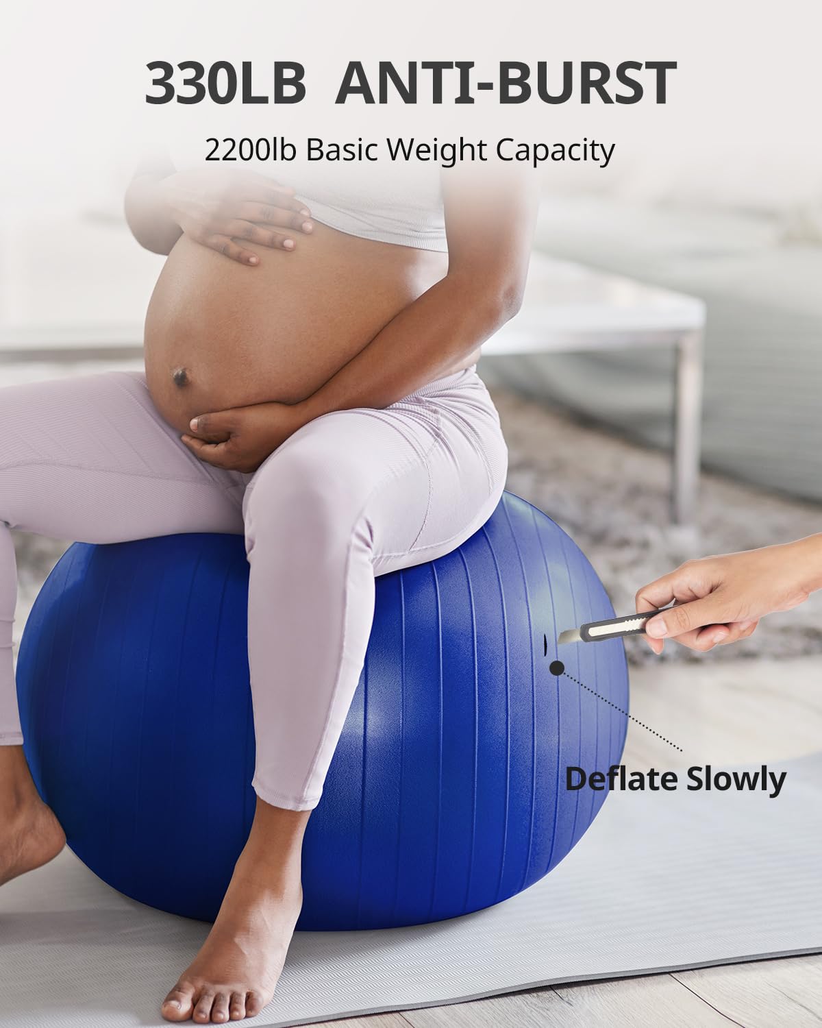 Trideer Extra Thick Yoga Ball Exercise Ball, 5 Sizes Gym Ball, Heavy Duty Ball Chair for Balance, Stability, Pregnancy, Quick Pump Included - My Store