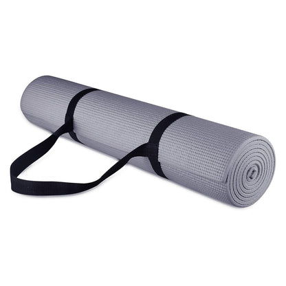 Fitvids All Purpose 1/4-Inch High Density Anti-Tear Exercise Yoga Mat with Carrying Strap, Multiple Colors