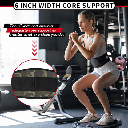 RitFit Weight Lifting Belt - Great for Squats, Lunges, Deadlift, Thrusters - Men and Women - 6 Inch Black/Camouflage - My Store