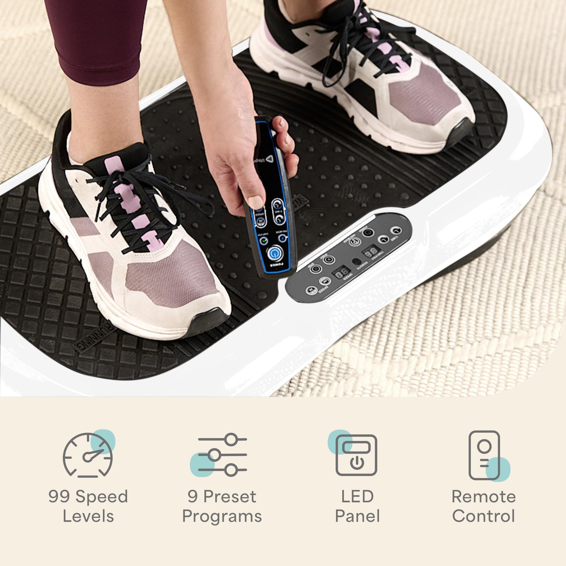 Lifepro Waver Vibration Plate Exercise Machine for Lymphatic Drainage, Muscle Activation, Full-Body Workout Vibrating Platform with Loop Bands, Fitness Equipment for Strength Toning & Fat Loss - My Store