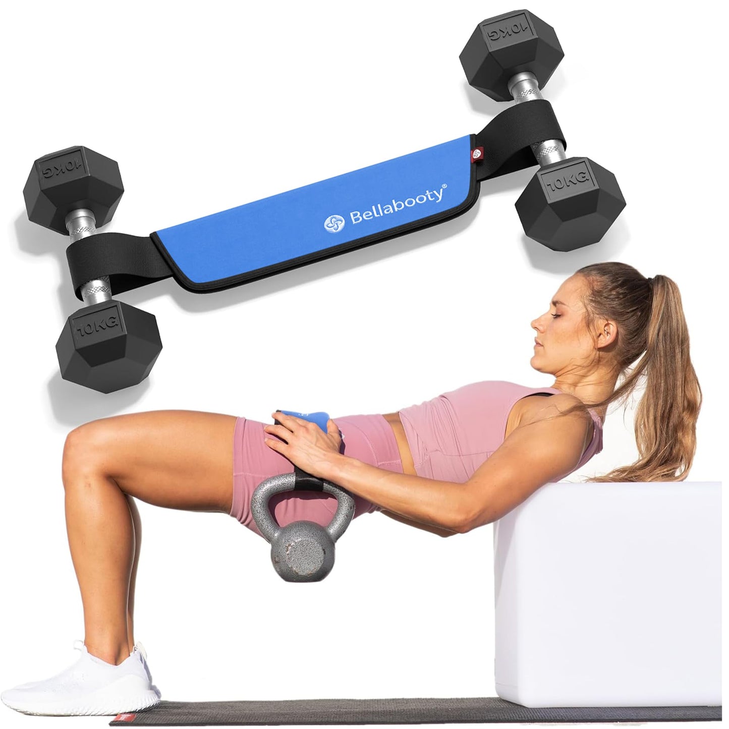 Bellabooty OG Belt - Bellabooty Exercise Hip Thrust Belt – For Dumbbells, Kettlebells, and Plates – Slip-Resistant Padding for Hip Protection – Perfect for Gym, Home, and On-the-Go Workouts