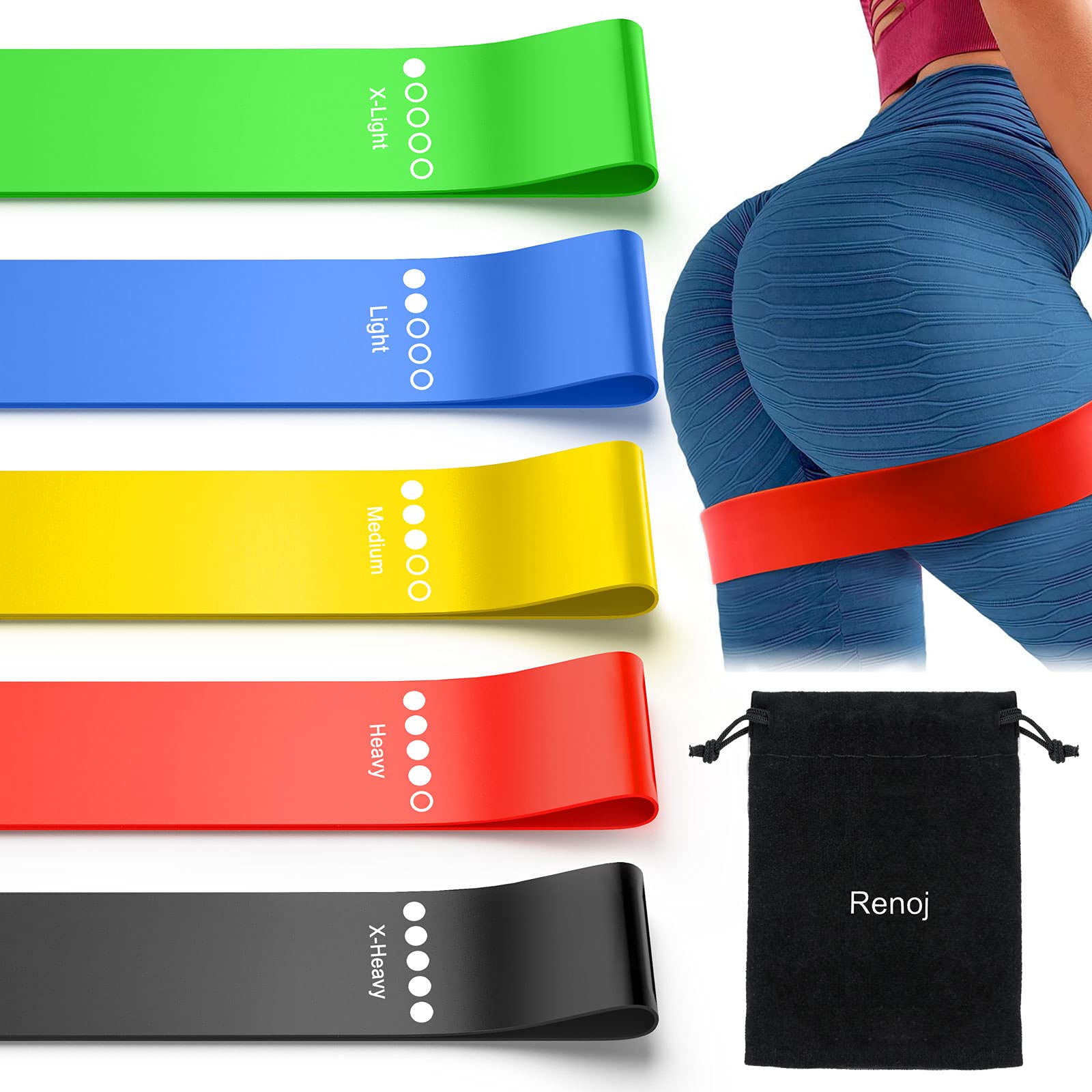 Resistance Bands for Working Out, Elastic Exercice Loop Bands for Physical Therapy, Yoga Starter Set of Stretch Bands for Booty Legs, Pilates Flexbands - My Store