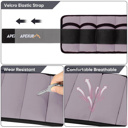 APEXUP 10lbs/Pair Adjustable Ankle Weights for Women and Men, Modularized Leg Weight Straps for Yoga, Walking, Running, Aerobics, Gym