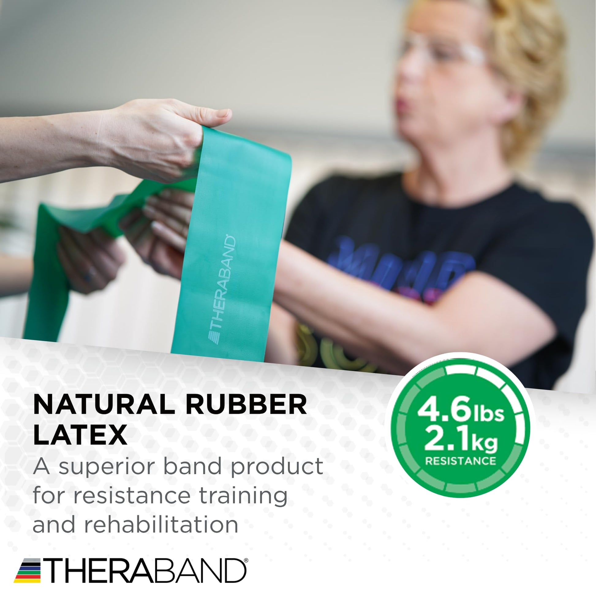 THERABAND Resistance Bands Set, Beginner Kit, Yellow, Red, Green, Non-Latex Elastic Bands for Exercise & Physical Therapy, Strength Training Bands for Upper & Lower Body Fitness - My Store