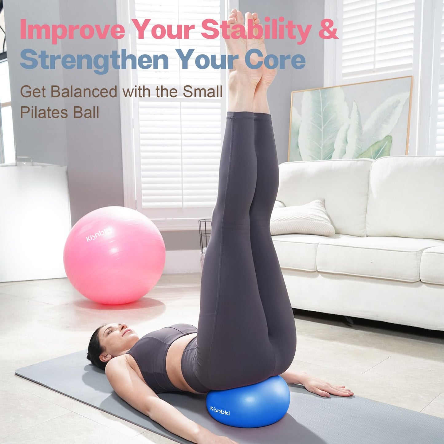 Small Exercise Ball, 9 Inch Mini Pilates Ball, Anti Burst and Slip Resistant Mini Yoga Ball for Stability, Fitness, Physical Therapy, Stretching & Core Strength Workout at Home Gym & Office - My Store