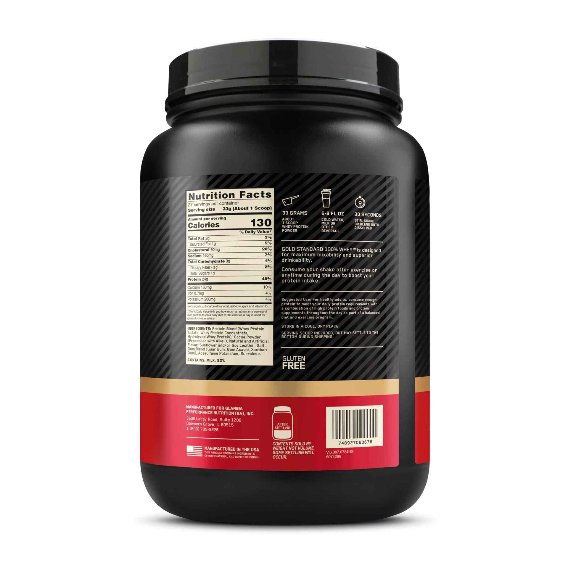 Optimum Nutrition Gold Standard 100% Whey Protein Powder, Double Rich Chocolate, 5 Pound (Packaging May Vary) - My Store