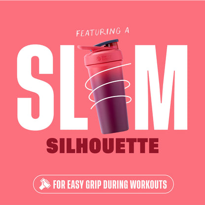 BlenderBottle Strada Shaker Cup Insulated Stainless Steel Water Bottle with Wire Whisk, 24-Ounce, Black - My Store