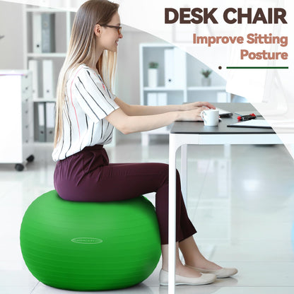 Anti-Burst and Slip Resistant Exercise Yoga Fitness Birthing Ball with Quick Pump, 2,000-Pound Capacity, Multiple Colors and Sizes - My Store