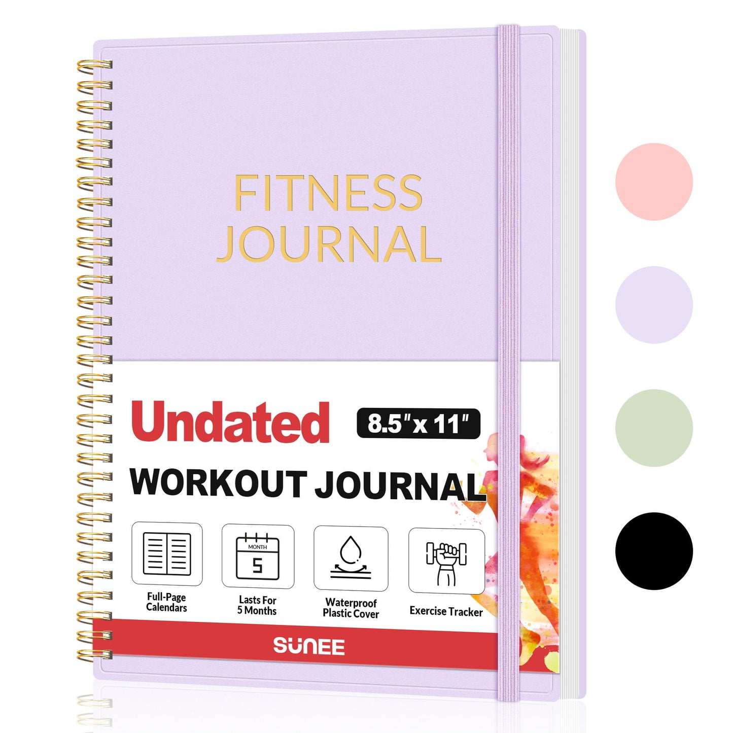 Fitness Journal Workout Planner for Women & Men, A5 (6.4" x 8.3") Workout Journal Log Book Planner Gift for Track Gym Essentials, Home Workouts, Track Progress, Achieve Wellness Goals, Black - My Store