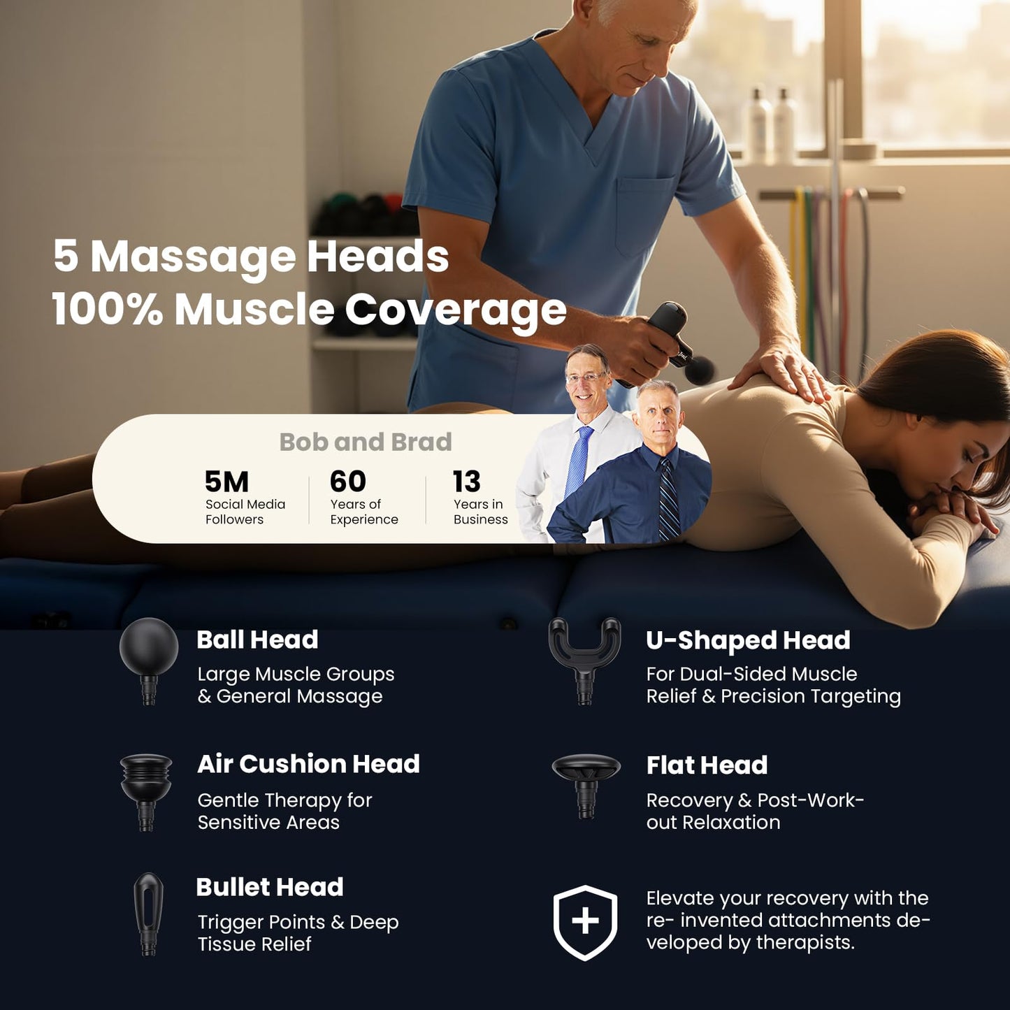 BOB AND BRAD Q2 Pro Mini Massage Gun with Heat and Cold Head,Pocket-Sized Deep Tissue Massager Gun,Portable Percussion Muscle Massager Gun, Ultra Small&Quiet Muscle Massage Gun - My Store