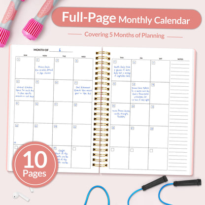 Fitness Journal Workout Planner for Women & Men, A5 (6.4" x 8.3") Workout Journal Log Book Planner Gift for Track Gym Essentials, Home Workouts, Track Progress, Achieve Wellness Goals, Black - My Store