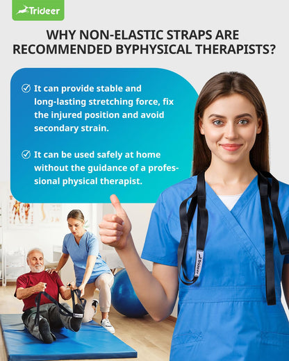 Trideer Stretching Strap Yoga Strap Physical Therapy for Home Workout, Exercise, Pilates and Gymnastics, 10 Loops Non-Elastic Stretch Bands with Aesthetic Packaging for Women & Men - My Store