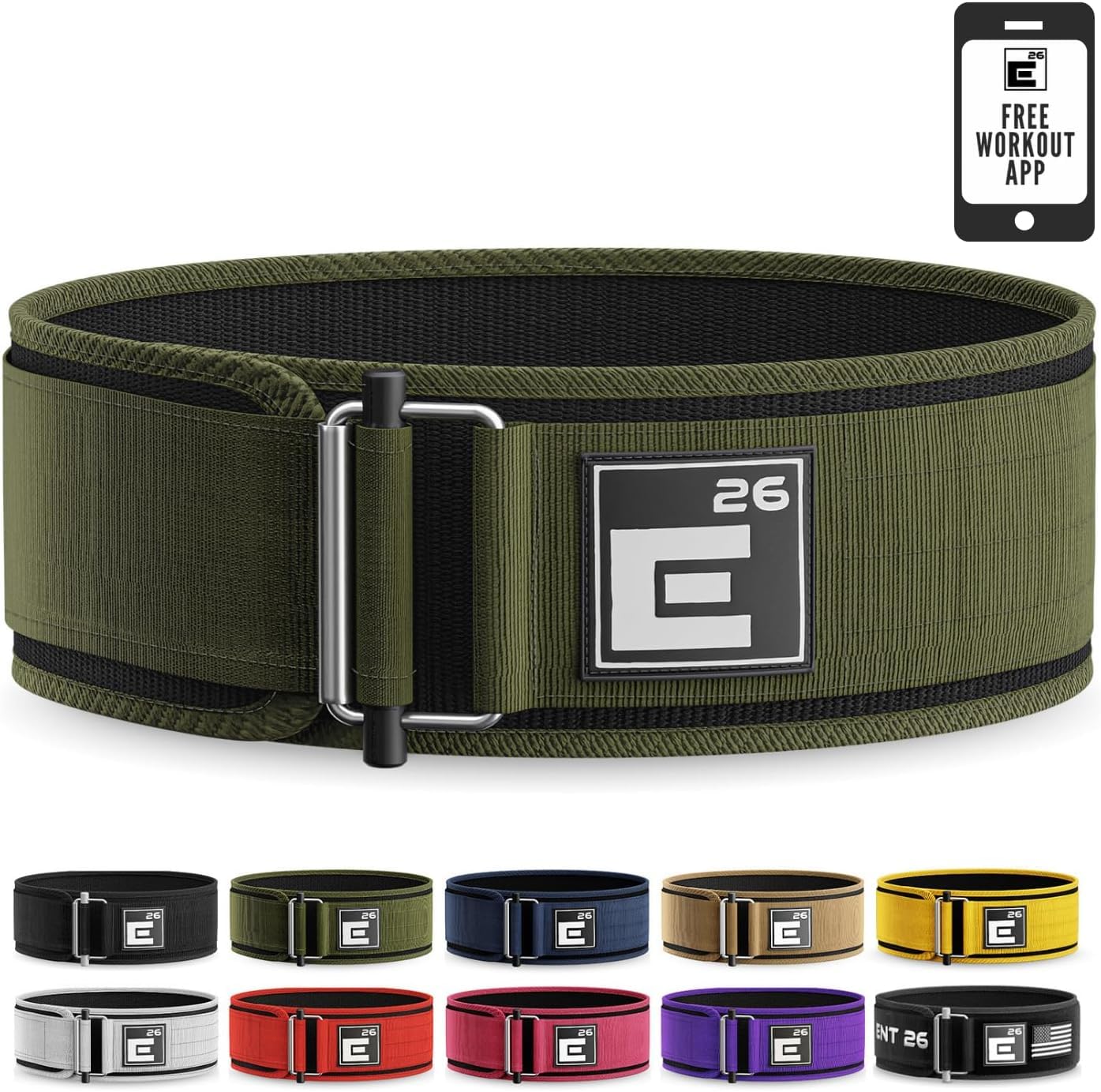 Element 26 Self-Locking Weight Lifting Belt - Premium Weightlifting Belt for Serious Functional Fitness and Olympic Lifting Athletes - Lifting Support for Men and Women - Deadlift Training Belt - My Store