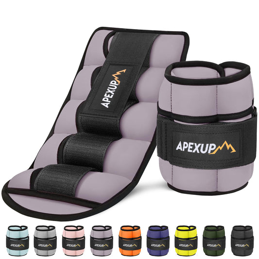 APEXUP 10lbs/Pair Adjustable Ankle Weights for Women and Men, Modularized Leg Weight Straps for Yoga, Walking, Running, Aerobics, Gym