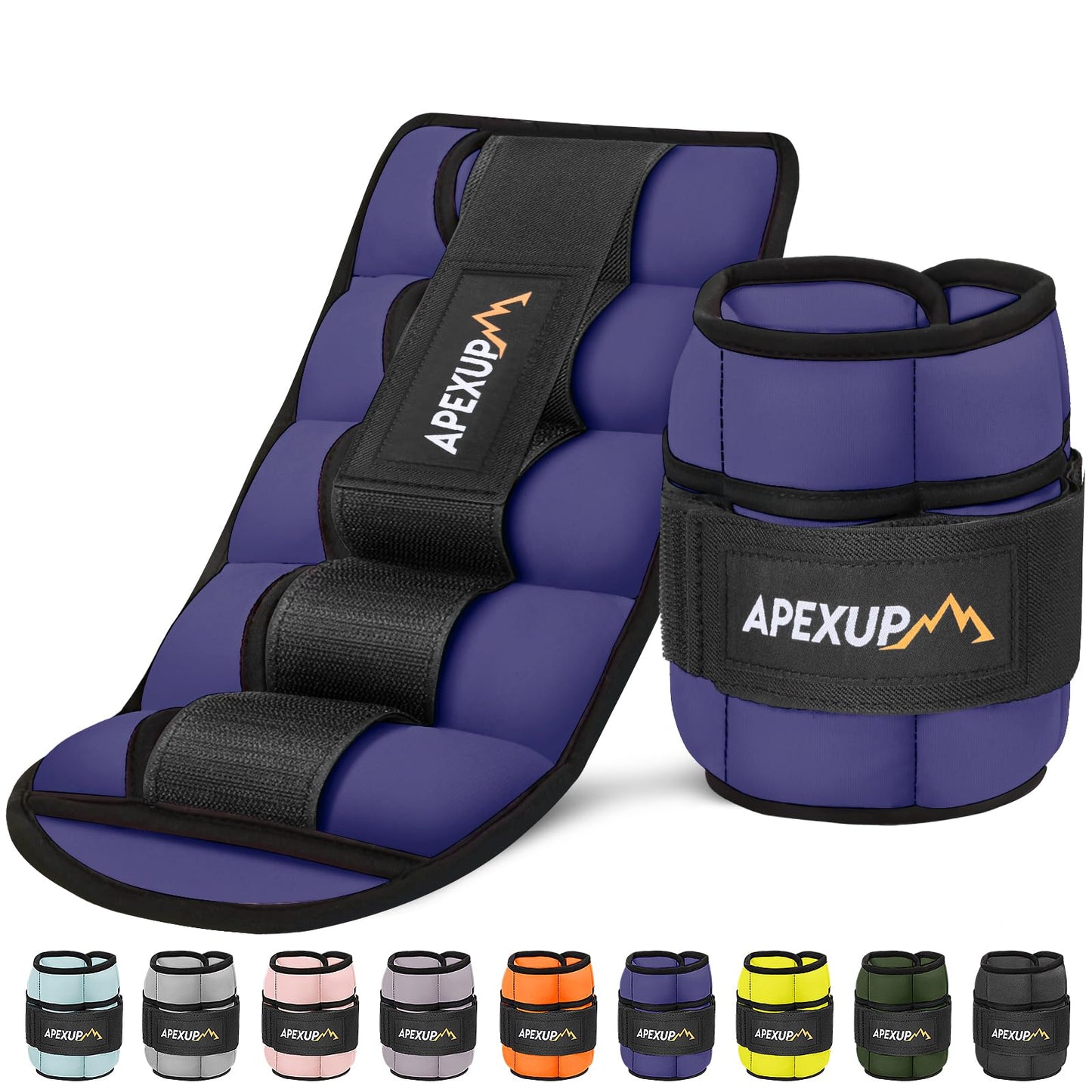APEXUP 10lbs/Pair Adjustable Ankle Weights for Women and Men, Modularized Leg Weight Straps for Yoga, Walking, Running, Aerobics, Gym