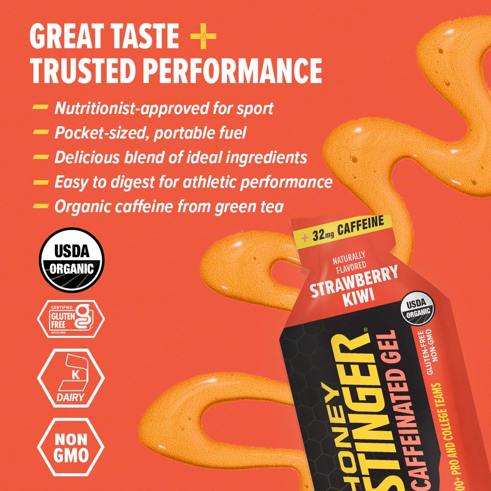 Honey Stinger Organic Fruit Smoothie Energy Gel, Gluten Free & Caffeine Free, for Exercise, Running and Performance, Sports Nutrition for Home & Gym, Pre and Mid Workout, 12 Pack, 13.2 Ounce