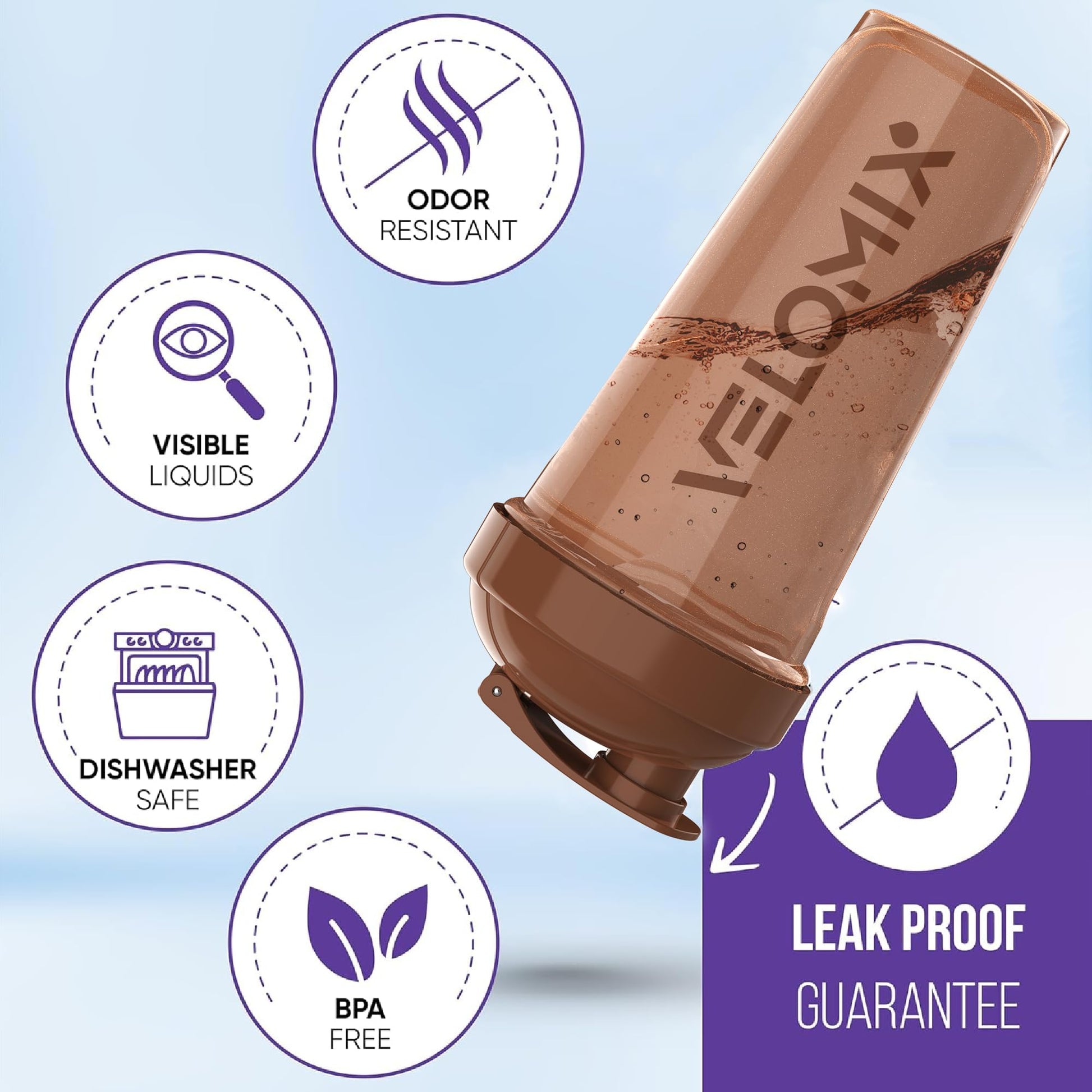 VELOMIX - 2 Pack- 28 oz Protein Shaker Bottles for Protein Mixes - 2x Wire Whisk | Leak Proof Shaker Cups for Protein Shakes | Protein Shaker Bottle Pack (Black/Transparent) - My Store