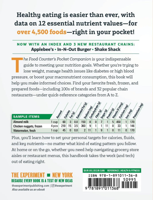 The Food Counter's Pocket Companion, Sixth Edition: Calories, Carbohydrates, Protein, Fats, Fiber, Sugar, Sodium, Iron, Calcium, Potassium, and Vitamin D―with 32 Restaurant Chains - My Store
