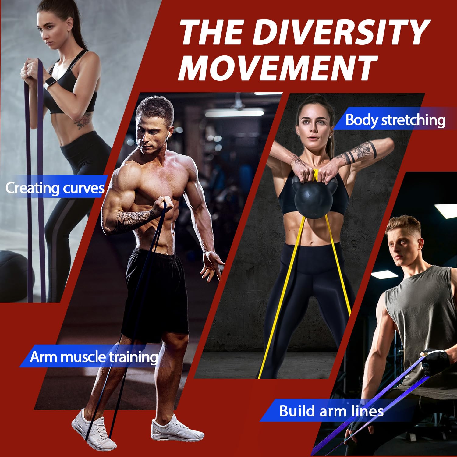 LEEKEY Resistance Bands Set for Pull-Up Assistance & Full-Body Training, Multi-Level Exercise Bands with Bag for Home Workouts, Physical Therapy, Strength Training (Men/Women) - My Store