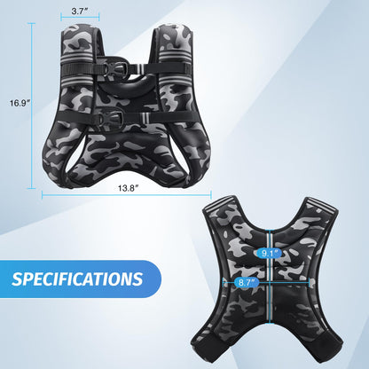 ZELUS Weighted Vest, 6lb/8lb/12lb/16lb/20lb/25lb/30lb Weight Vest with Reflective Stripe for Workout, Strength Training, Running, Fitness, Muscle Building, Weight Loss, Weightlifting - My Store