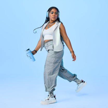 BlenderBottle Strada Shaker Cup Insulated Stainless Steel Water Bottle with Wire Whisk, 24-Ounce, Black - My Store