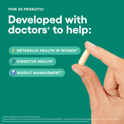 Physician's CHOICE Probiotics for Weight Management & Bloating - 6 Probiotic Strains - Prebiotics - Key ingredient Cayenne - Supports Gut Health - Weight Management for Women & Men - Green Tea - 30 CT - My Store