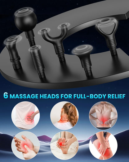 Deep Tissue Massage Gun, Portable Percussion Electric Muscle Massager for Pain Relief, Handheld Massagers with 30 Speeds & 6 Attachments for Back and Neck, Gifts for Men Women - My Store
