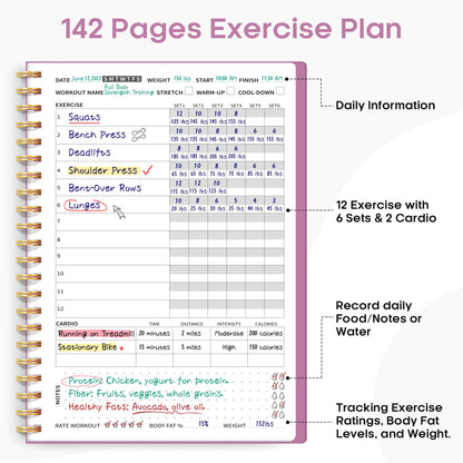 Fitness Workout Journal for Women & Men, A5(5.5" x 8.2") Workout Log Book Planner for Tracking, Progress, and Achieving Your Wellness Goals - Green - My Store