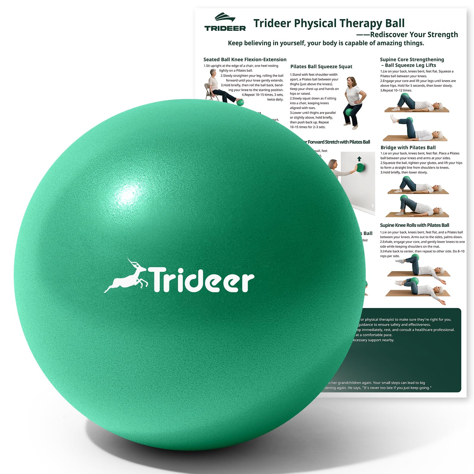 Trideer Exercise Balls Physical Therapy, 9 Inch Pilates Ball Between Knees for Physical Therapy, Mini Exercise Ball - Yoga Ball, Small Workout Balls for Core Strength and Back Support - My Store
