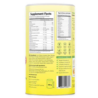 Almased Vanilla Meal Replacement Shake - Low-Glycemic High Plant Base Protein Powder- Nutritional Weight Health Support Supplement - Vanilla Flavor - 17.6 oz (1.1 Pound (1 Pack)) - My Store