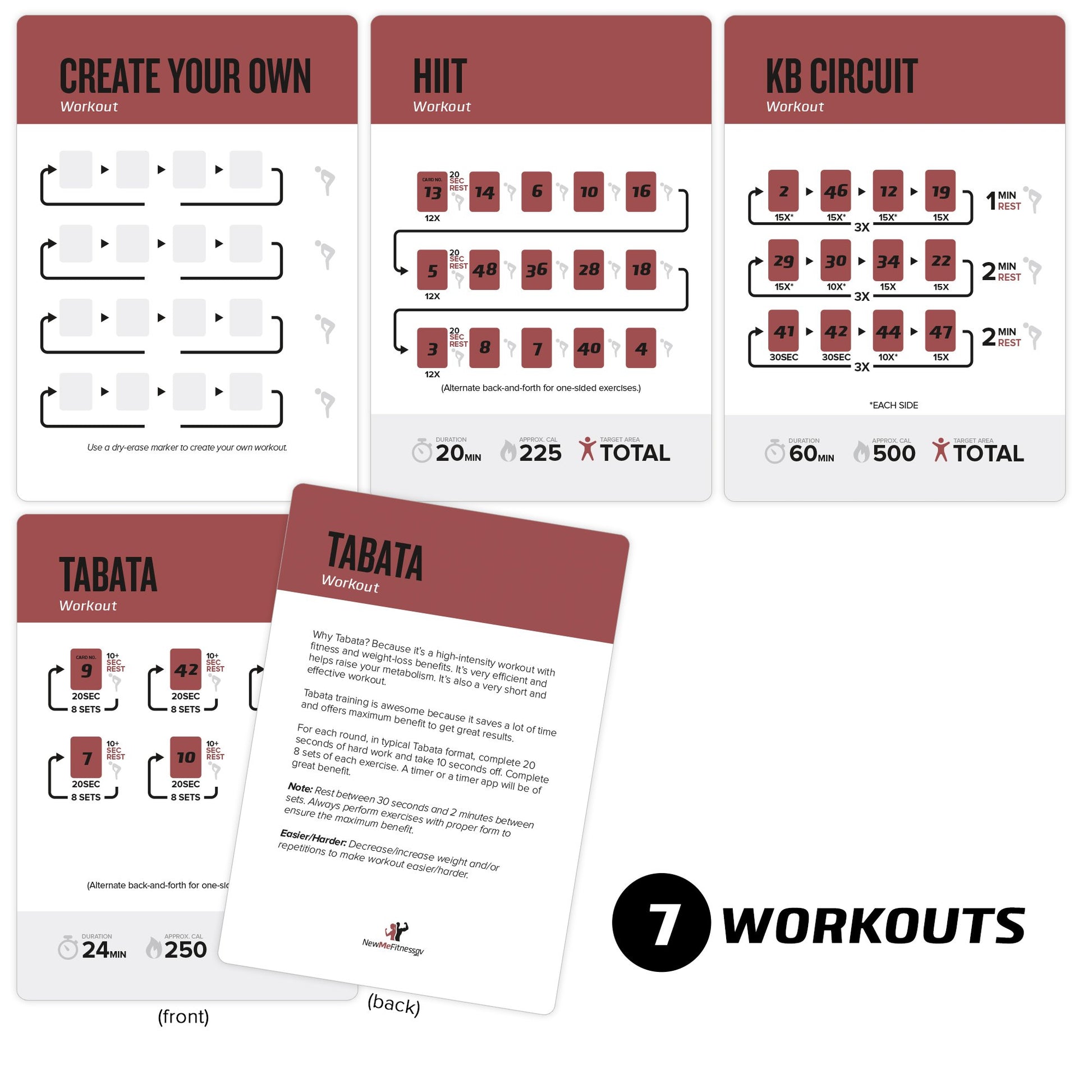 NewMe Fitness Stretching Workout Cards, Instructional Fitness Deck for Women & Men, Beginner Fitness Guide to Training Exercises at Home or Gym - My Store