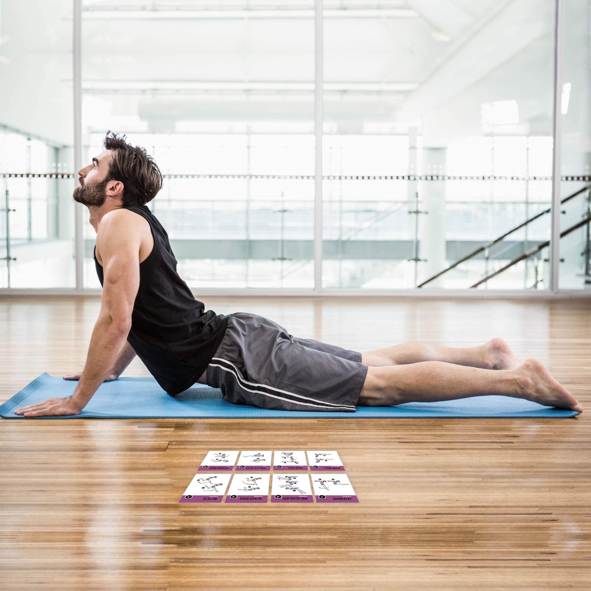 NewMe Fitness Stretching Workout Cards, Instructional Fitness Deck for Women & Men, Beginner Fitness Guide to Training Exercises at Home or Gym - My Store