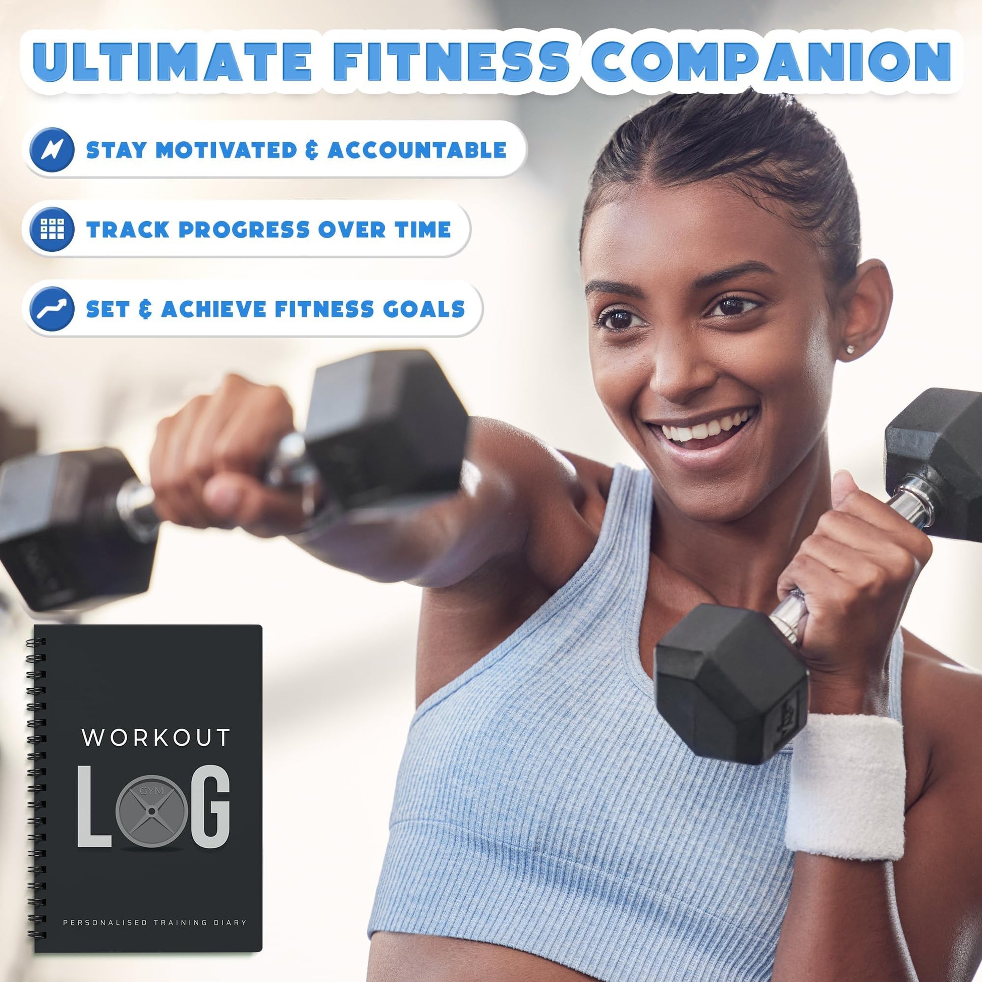 Workout Planner for Daily Fitness Tracking & Goals Setting - A5 Size, 6” x 8”, Charcoal Gray - Men & Women Personal Home & Gym Training Diary - Log Book Journal - by Workout Log Gym - My Store