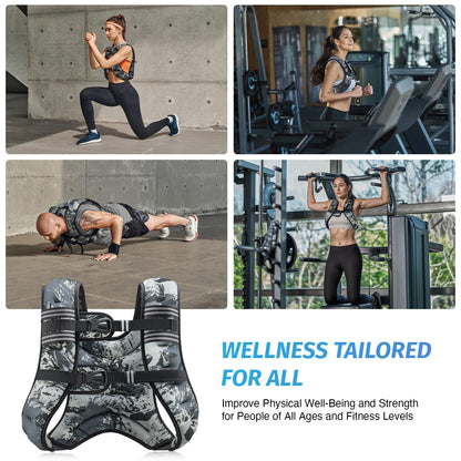 ZELUS Weighted Vest, 6lb/8lb/12lb/16lb/20lb/25lb/30lb Weight Vest with Reflective Stripe for Workout, Strength Training, Running, Fitness, Muscle Building, Weight Loss, Weightlifting - My Store