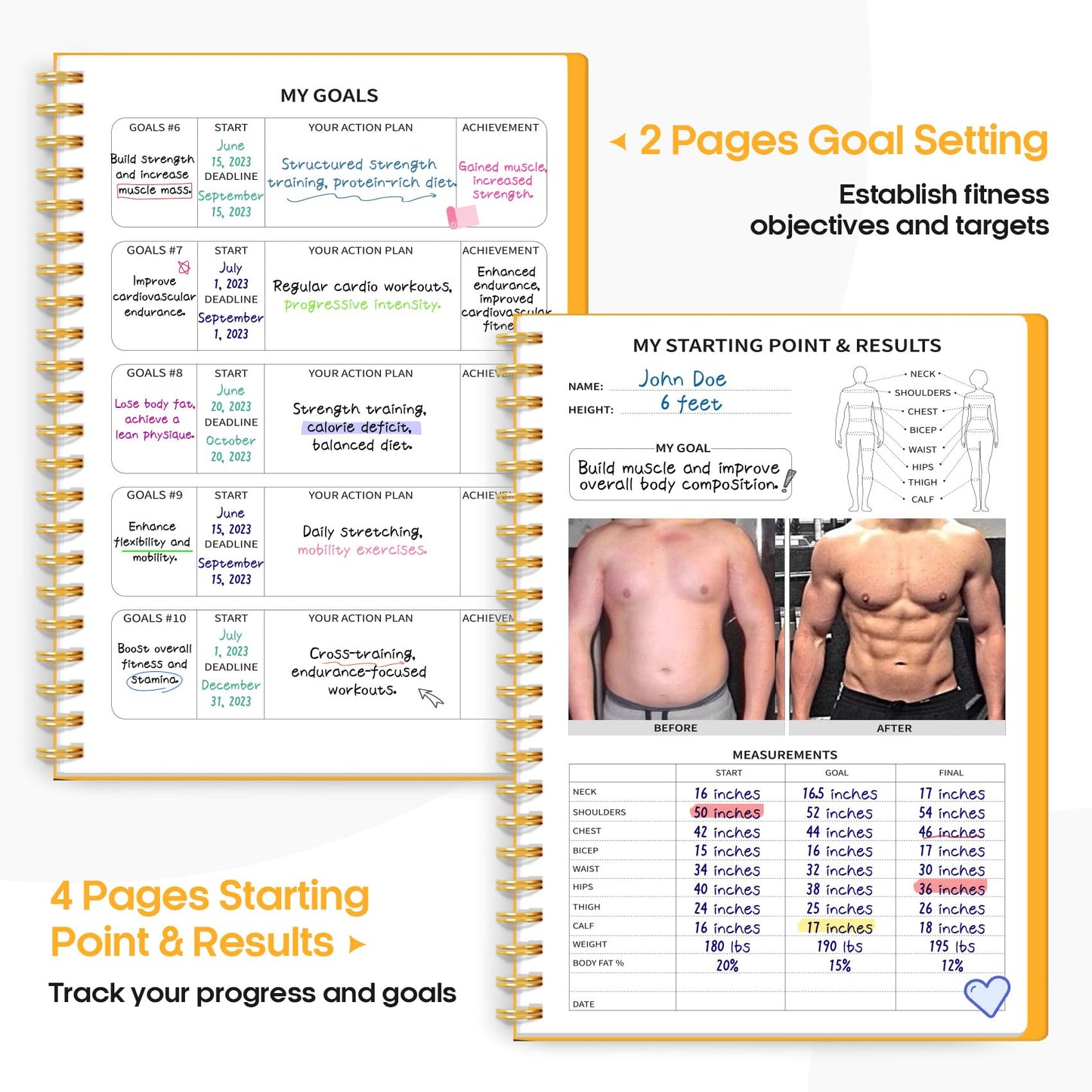 Fitness Workout Journal for Women & Men, A5(5.5" x 8.2") Workout Log Book Planner for Tracking, Progress, and Achieving Your Wellness Goals - Green - My Store