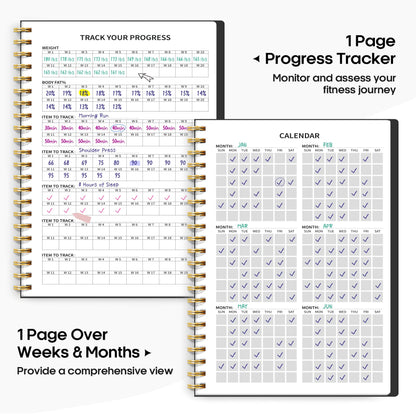 Fitness Workout Journal for Women & Men, A5(5.5" x 8.2") Workout Log Book Planner for Tracking, Progress, and Achieving Your Wellness Goals - Green - My Store