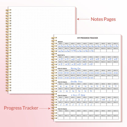 Fitness Journal Workout Planner for Women & Men, A5 (6.4" x 8.3") Workout Journal Log Book Planner Gift for Track Gym Essentials, Home Workouts, Track Progress, Achieve Wellness Goals, Black - My Store